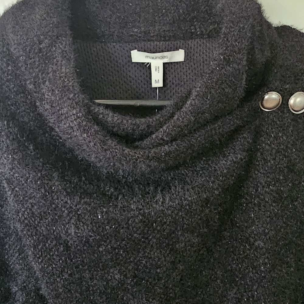 Maurices - NWT Cozy Black Cowl Neck Sweater with split bottom. - Picture 10 of 14